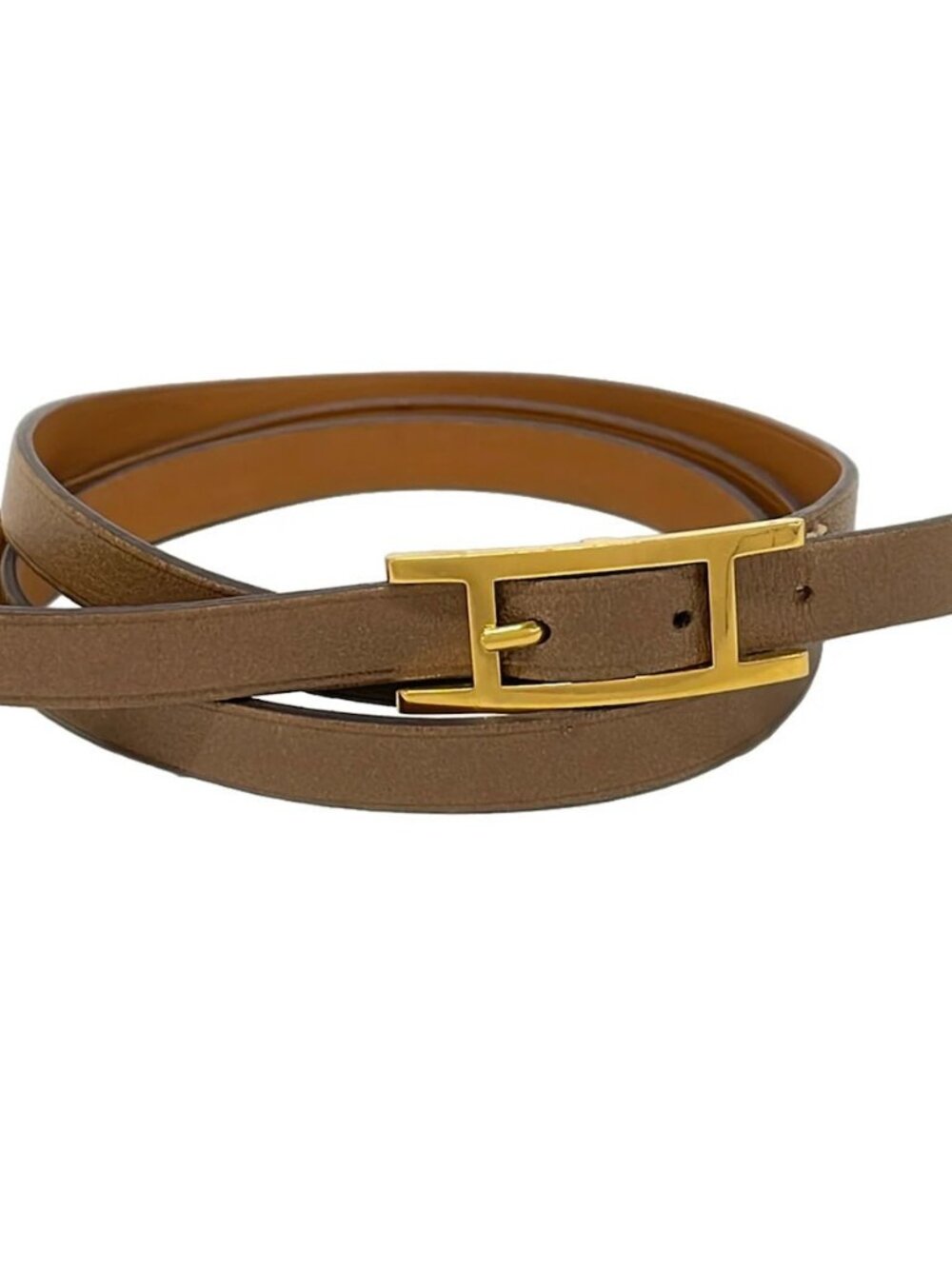 HERMES Hapi 3 - Brown Leather Hardware Square L Bracelet